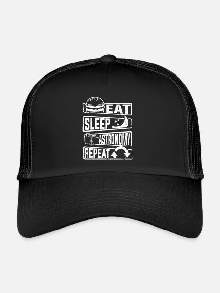 Manger dormir Astronomie Répéter Astronomie Photographe - Casquette trucker  - noir/noir - Devant