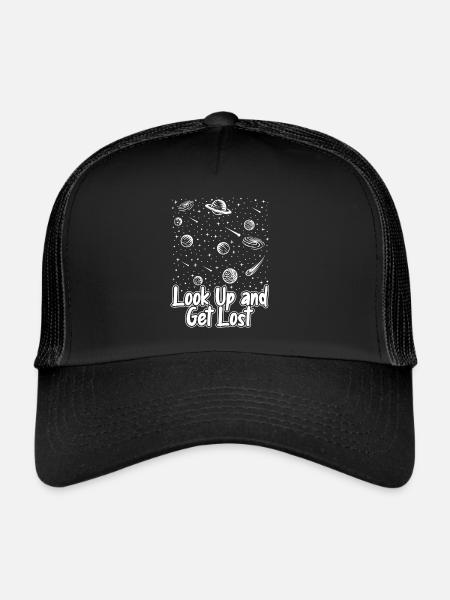 Levez les yeux et perdez-vous Astronomie Photographe Cosmologiste - Casquette trucker  - noir/noir - Devant