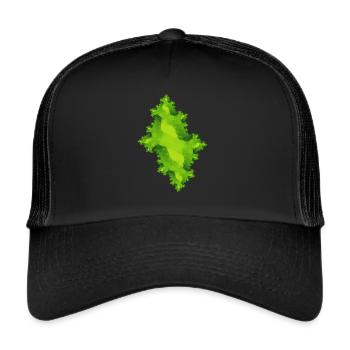 fraktal gruen - Trucker Cap - Schwarz/Schwarz - Vorne