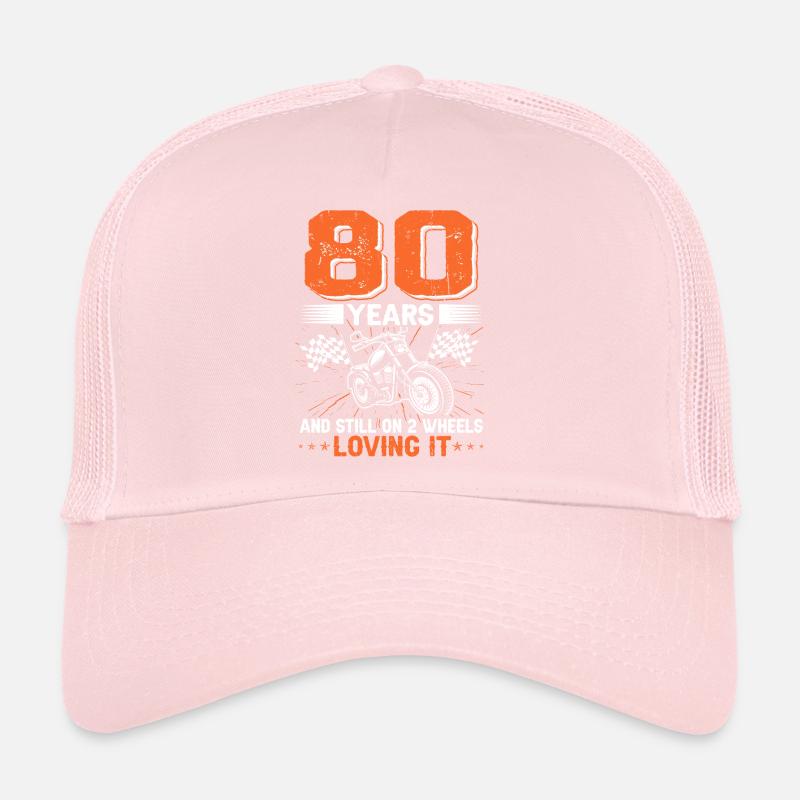 80 Years And Still On 2 Wheels 80th Birthday Trucker Cap