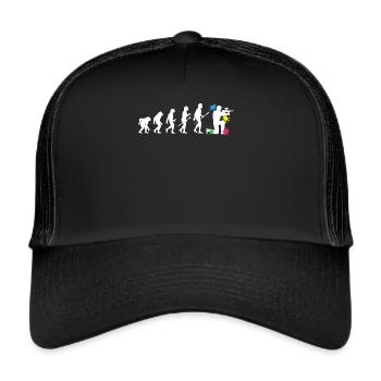Paintball Evolution Paintballspieler Paintballer - Trucker Cap - Schwarz/Schwarz - Vorne