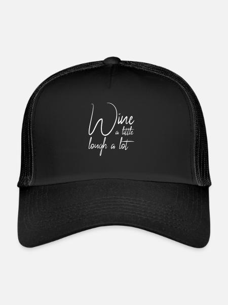 drôle de dicton de vin - Casquette trucker  - noir/noir - Devant