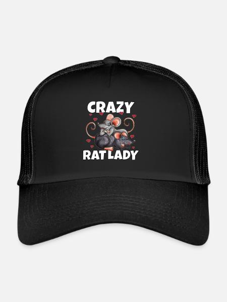 Rats amoureux de cœurs Rongeur costume de rat - Casquette trucker  - noir/noir - Devant