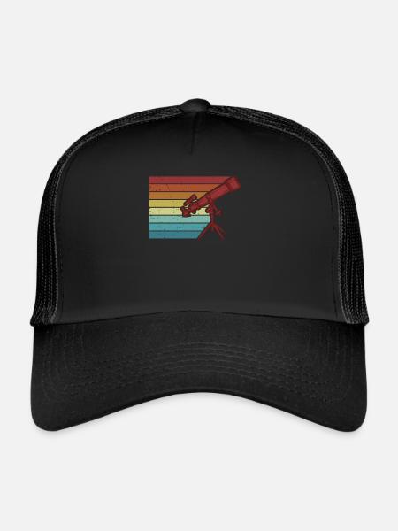 Rétro Starry Sky Cosmologiste Astronomy Photographe - Casquette trucker  - noir/noir - Devant