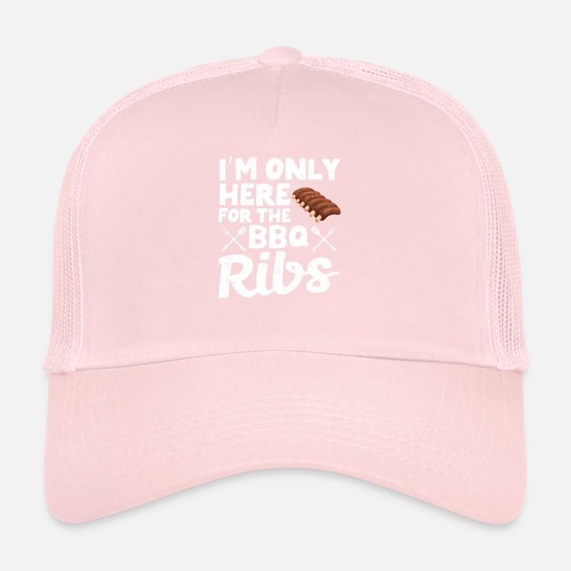 Ich bin nur wegen der BBQ-Rippchen hier Lustiger Trucker Cap