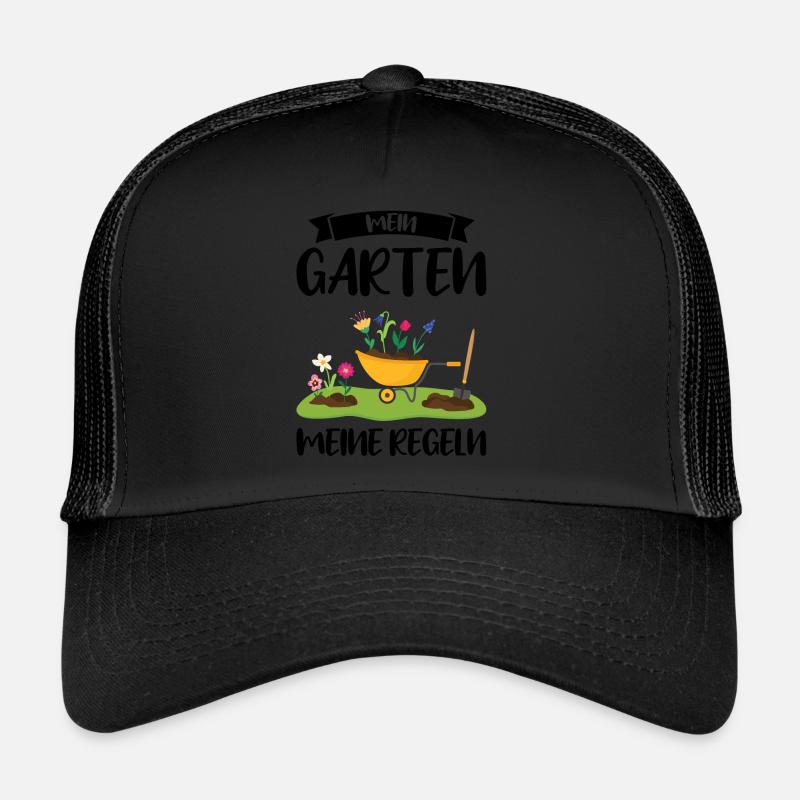 Garten Pflanze Gartenarbeit Geschenk - Trucker Cap - Schwarz/Schwarz