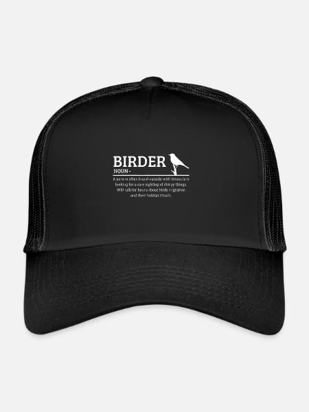 Birder Définition Drôle d’Birding Birdwatching Lover - Casquette trucker  - noir/noir - Devant