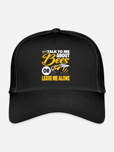 beekeeper beekeeper bees honey bee beekeeping - Trucker Cap - black/black - Front