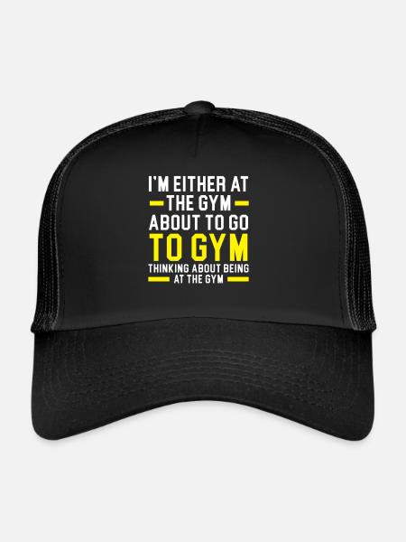 Entraîneur Musculation Haltérophilie Gym Fi - Casquette trucker  - noir/noir - Devant