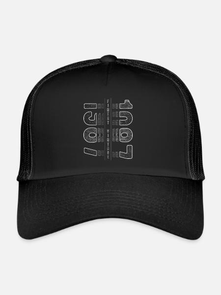 Finest Millésime 1987 Année de naissance 1987 Anniversaire - Casquette trucker  - noir/noir - Devant