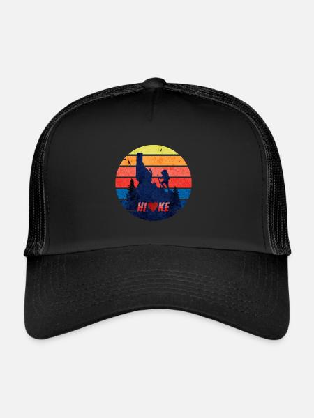 The mountains call and I have to go mountaineer, wa - Trucker Cap - black/black - Front