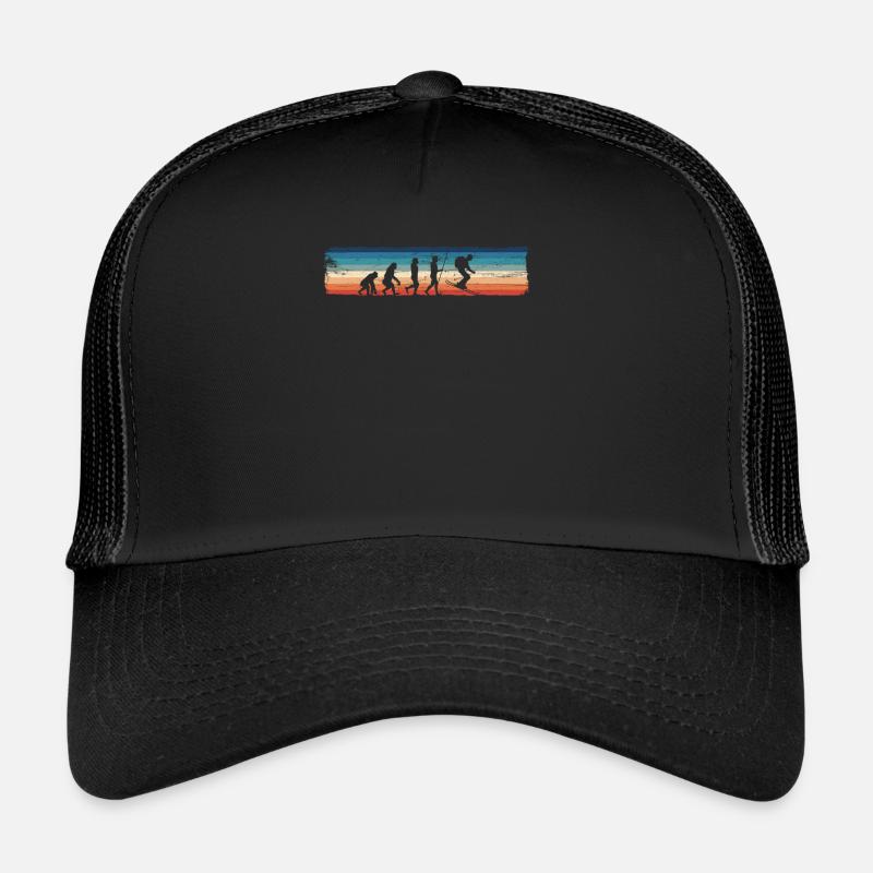 Rétro Ski Evolution - Fun Ski - Casquette trucker  - noir/noir