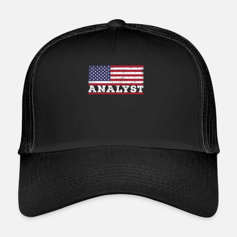 USA Flag Analyst Amerika Analysten Trucker Cap