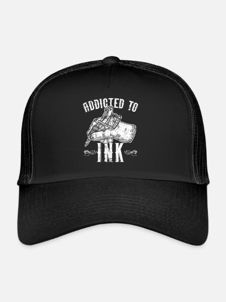Addicted to Ink Tattoo Tattoo Tattoo - Trucker Cap - black/black - Front