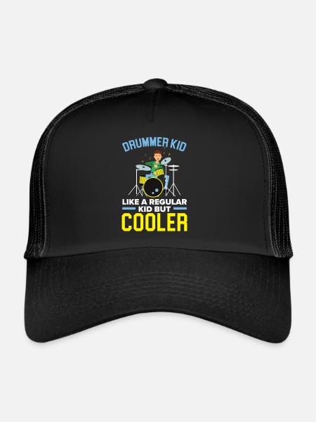 Drummer Musical Instrument Musician Drum Player - Trucker Cap - black/black - Front