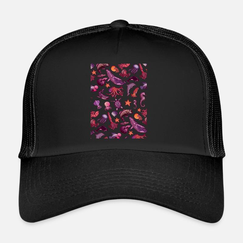 Fischliebhaber Taucher Freitauchen - Trucker Cap - Schwarz/Schwarz