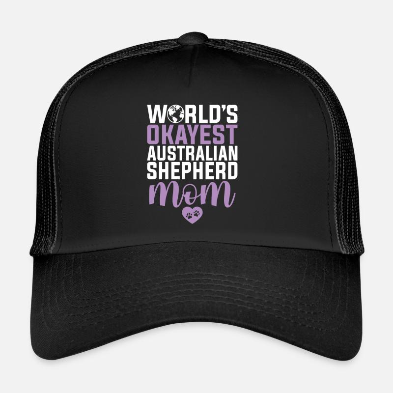 Australian Shepherd Gifts - Trucker Cap - black/black