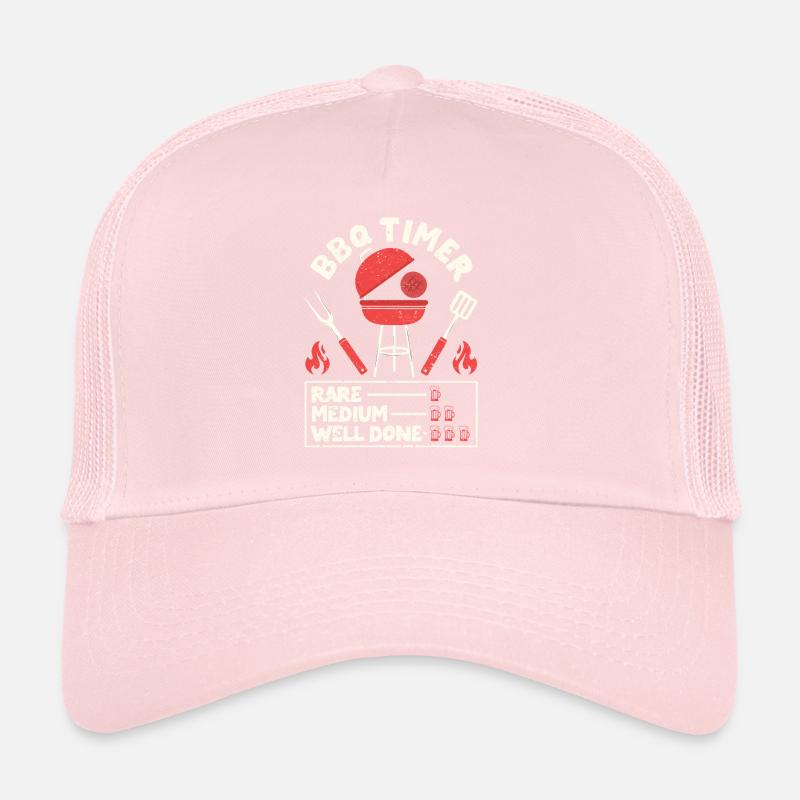 BBQ Timer Rare Medium Well Barbecue Funny Grill Trucker Cap