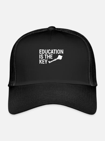 Education Key Saying - Trucker Cap - black/black - Front
