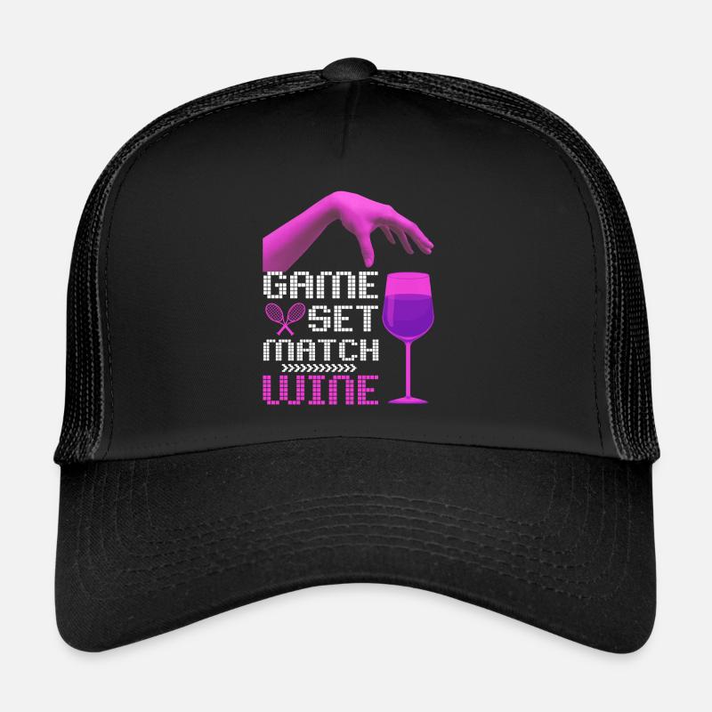 Tennis Spruch Game-Set-Match, Wein lustiger Spruch Trucker Cap