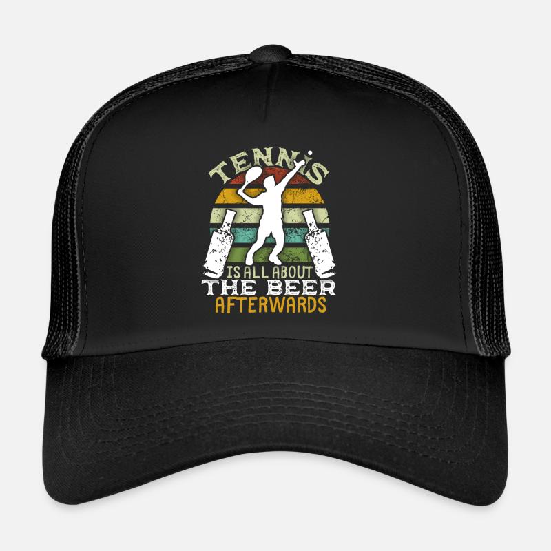 Tennis, Bier mit Vintage-Sunset lustiger Spruch Trucker Cap