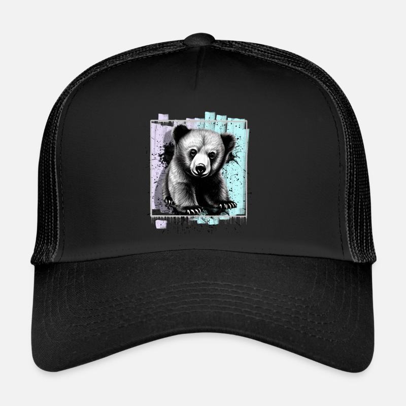 Bär - Trucker Cap - Schwarz/Schwarz