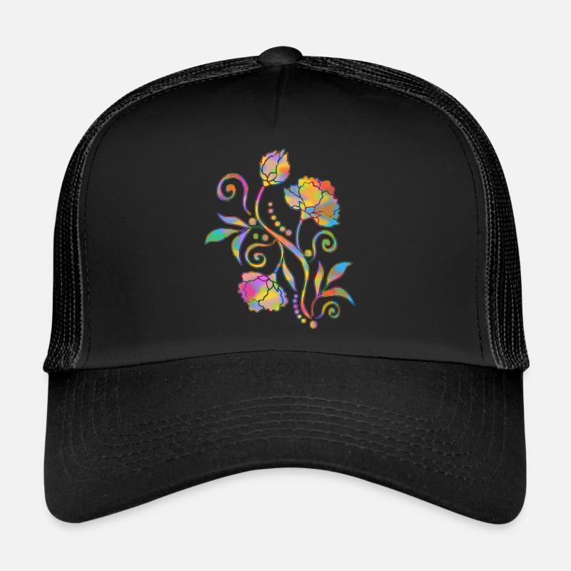 Fleur - Casquette trucker  - noir/noir