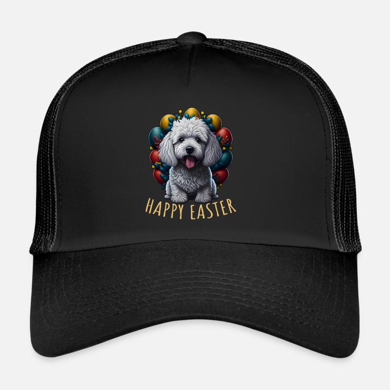 Beau caniche chien Pâques Printemps Happy Easter Casquette trucker 