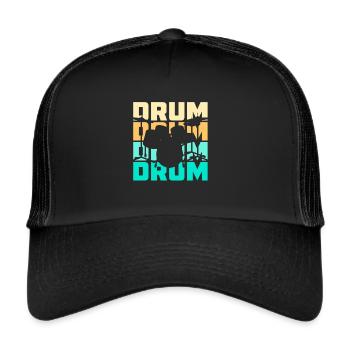 Batterie Drummer Funny Drumming Drums Drumset - Casquette trucker  - noir/noir - Devant