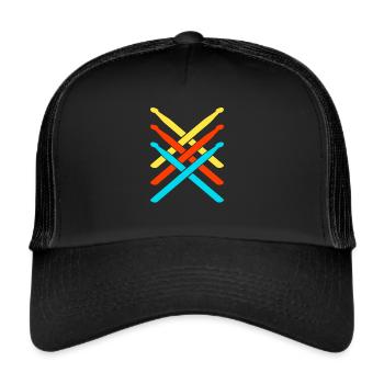 Batterie Drummer Funny Drumming Drums Drumset - Casquette trucker  - noir/noir - Devant