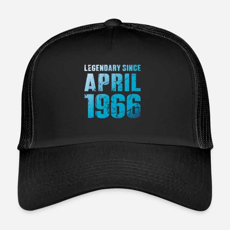 Legendär Seit April 1966 Geburtstag Geschenk - Trucker Cap - Schwarz/Schwarz