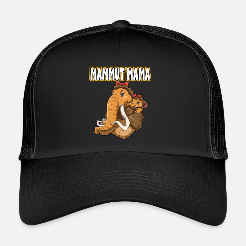 Mammut Mama für Mutti Mutter - Trucker Cap - Schwarz/Schwarz
