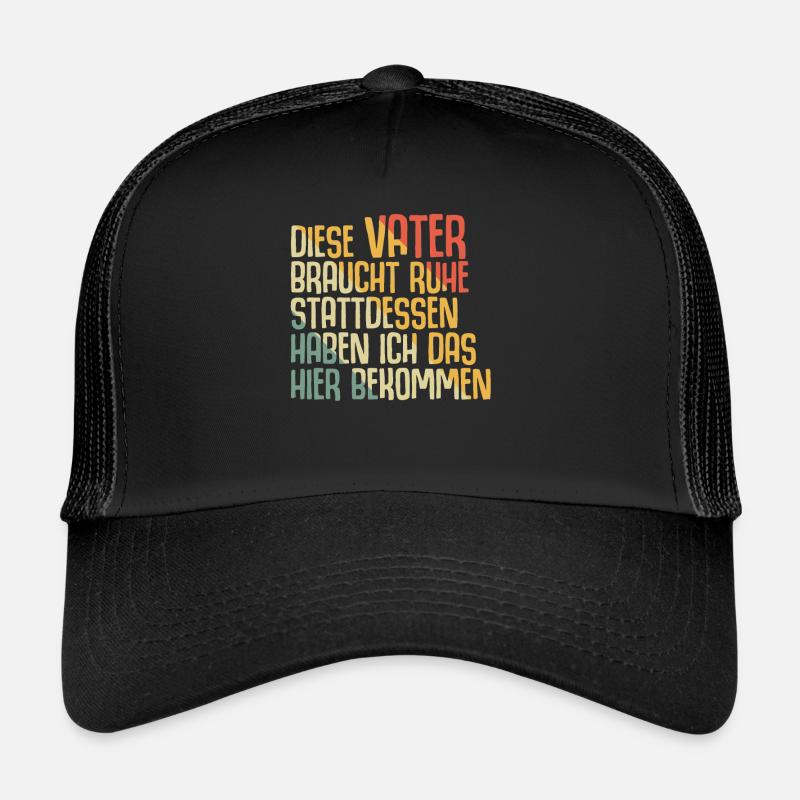 Papa Vater Ehemann Vatertag - Trucker Cap - Schwarz/Schwarz