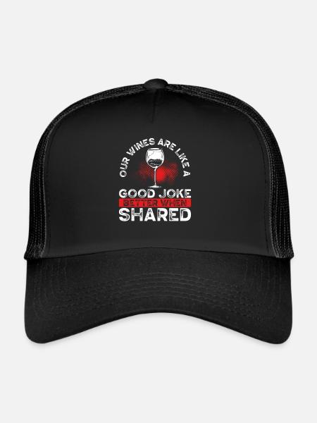 Nos vins sont comme une bonne blague - Casquette trucker  - noir/noir - Devant