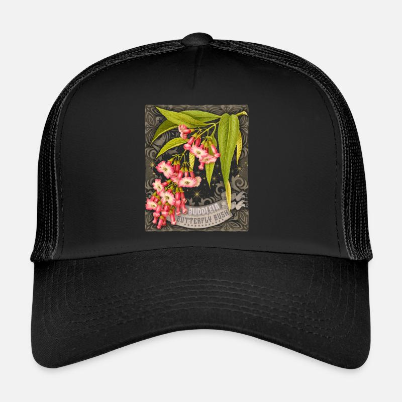Papillon lilas ancienne illustration botanique Casquette trucker 