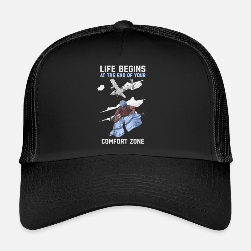 La vie commence à la fin de votre cadeau de zone de confort Casquette trucker 