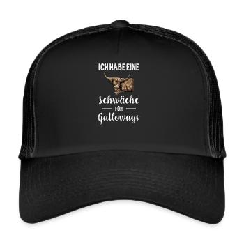 Galloway Rind I Schottland Rinderzucht für - Trucker Cap - Schwarz/Schwarz - Vorne