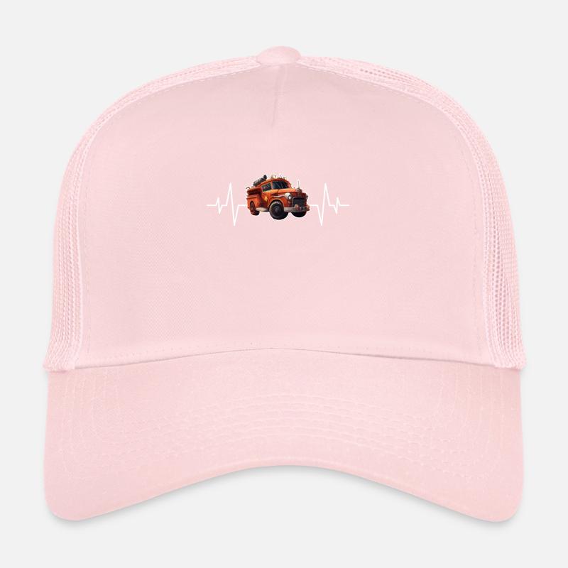 Fire truck heartbeat Trucker Cap