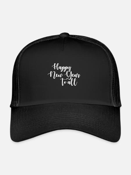 Bonne année à tous - Casquette trucker  - noir/noir - Devant