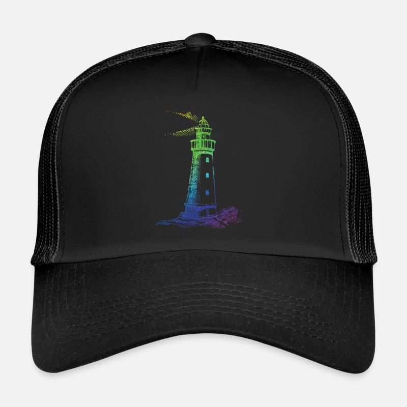 Rainbow Lighthouse Trucker Cap