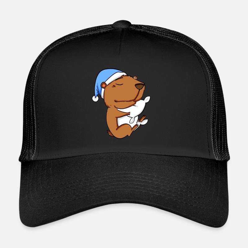 Capybara Wasserschwein - Trucker Cap - Schwarz/Schwarz