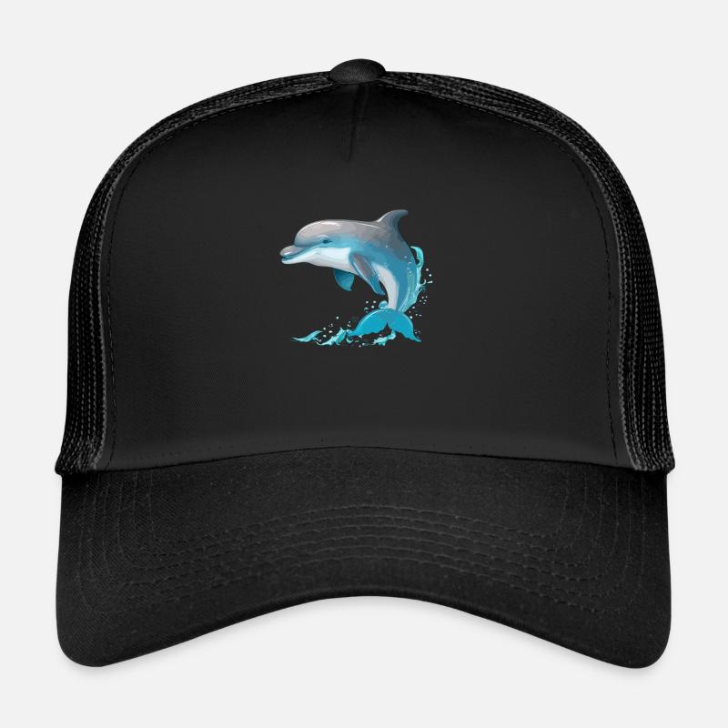Delfin - Trucker Cap - Schwarz/Schwarz
