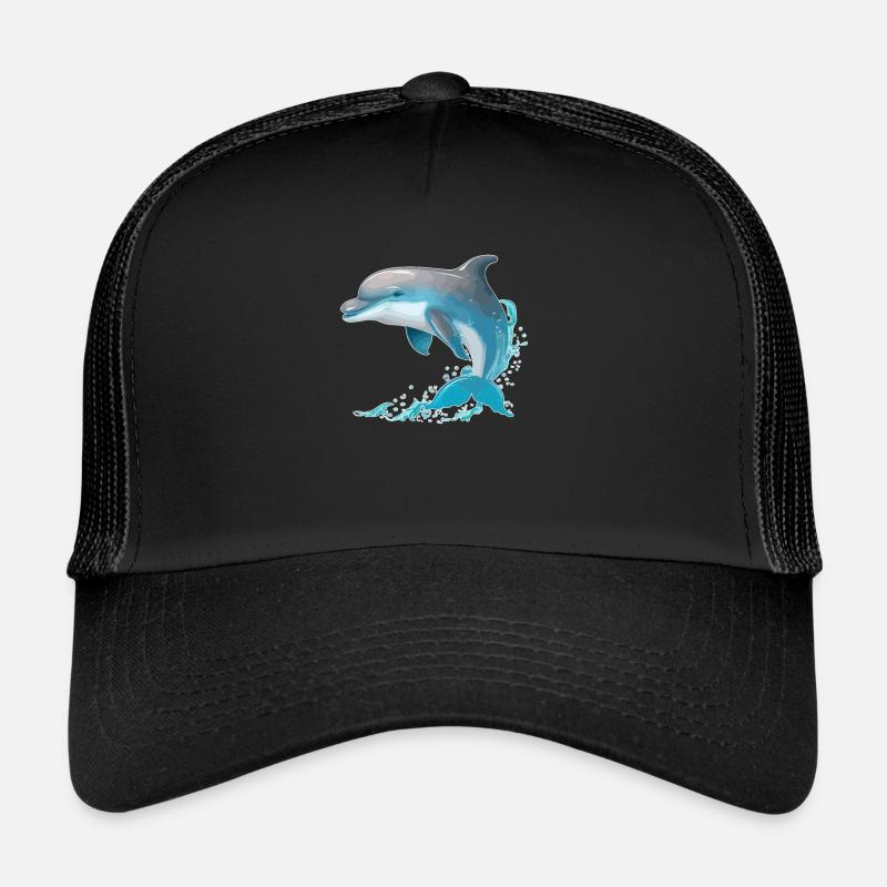 Delfin - Trucker Cap - Schwarz/Schwarz