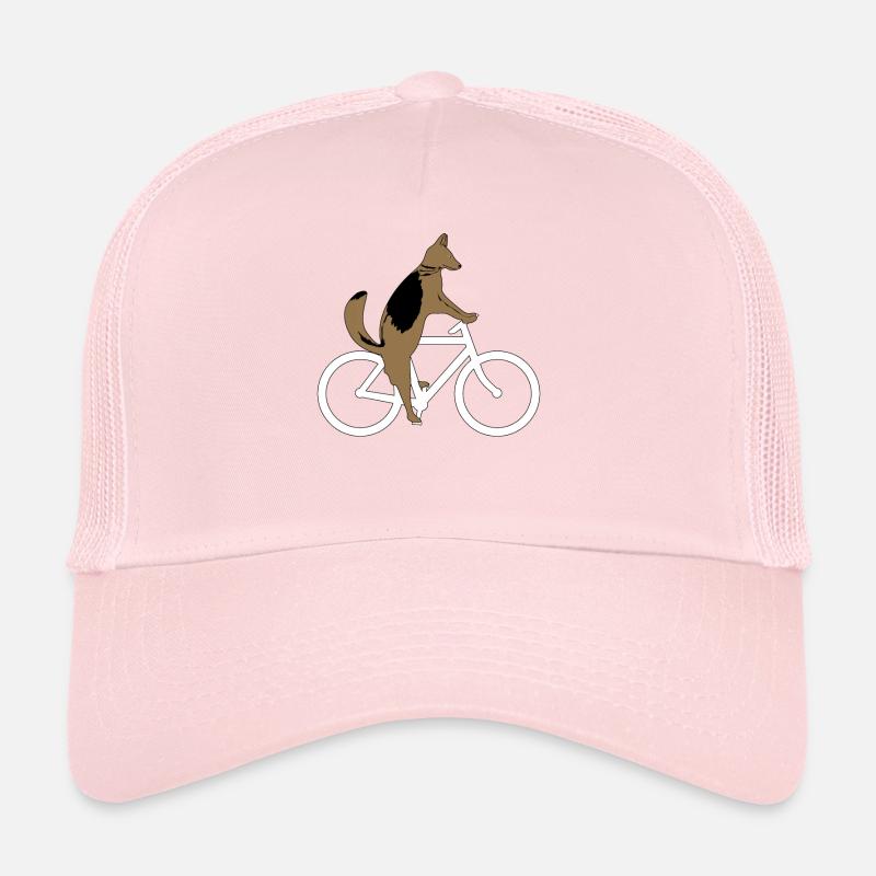 Schäferhund auf Fahrrad Trucker Cap