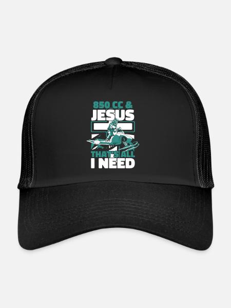 850 CC et Jésus c’est tout ce dont j’ai besoin en motoneige - Casquette trucker  - noir/noir - Devant