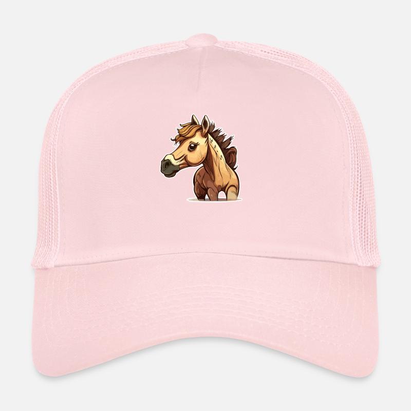 Style de bande dessinée de cheval Casquette trucker 