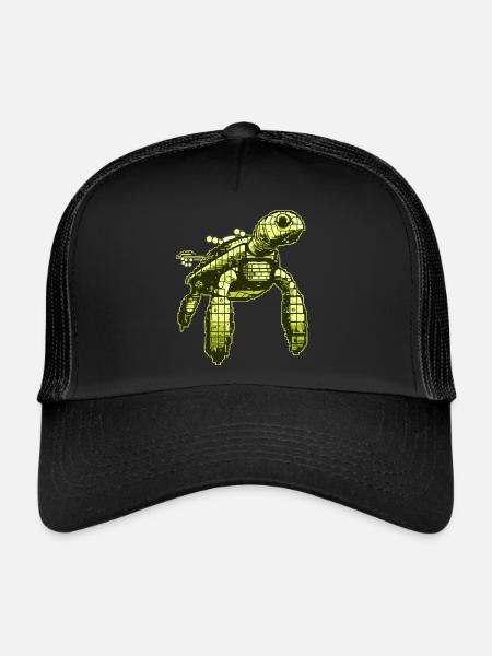 Jeu vidéo 8 Bit Turtle - Casquette trucker  - noir/noir - Devant