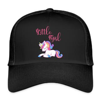 Une petite fille aime les licornes - Casquette trucker  - noir/noir - Devant