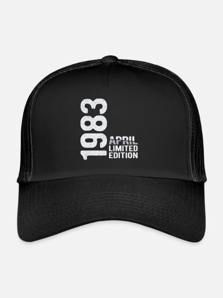 Avril 1983 édition limitée Année de naissance - Casquette trucker  - noir/noir - Devant