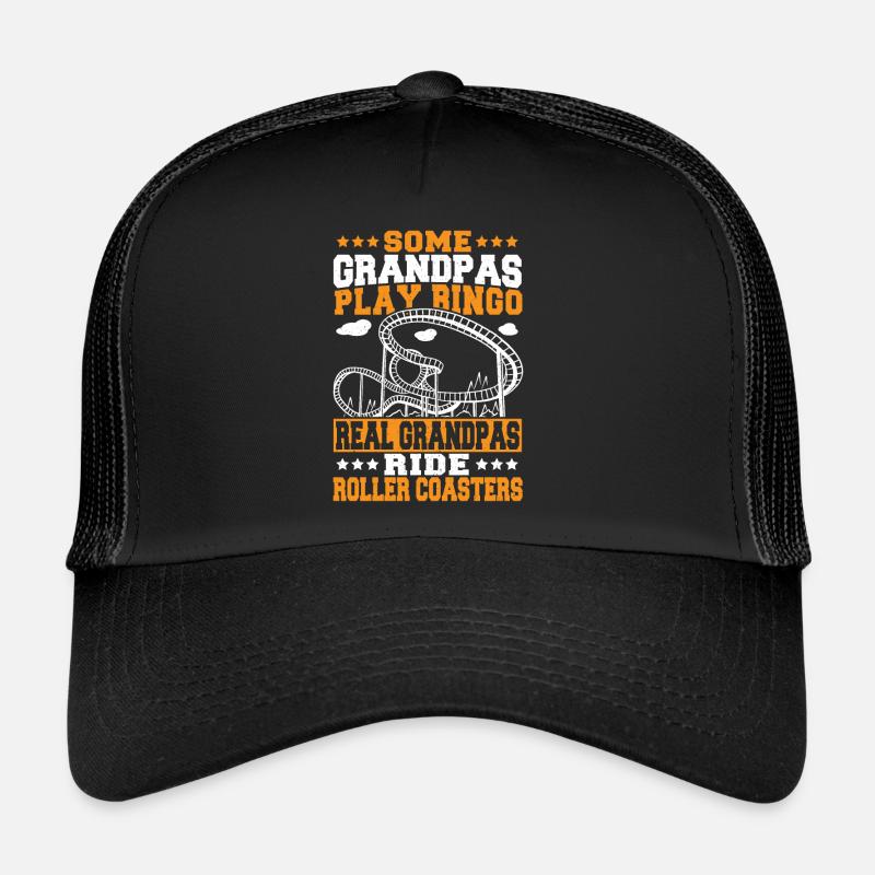 Roller Coaster Grandpa Amusement Park Grandfather Trucker Cap